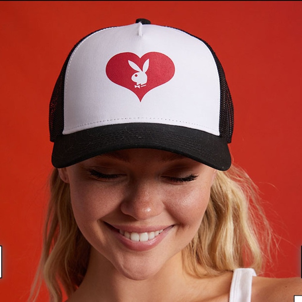 Playboy By PacSun Heart Bunny Trucker Hat